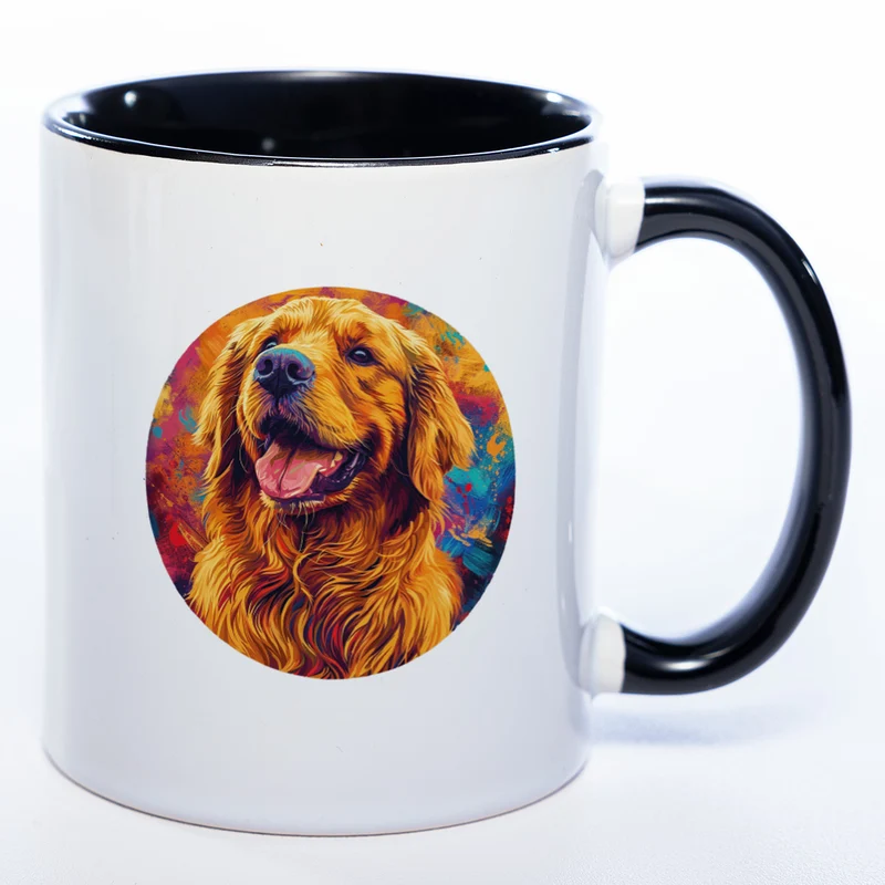 Mug Art Tasse mit Golden Retriever Motiv 4 & wahlweise mit NAME - Kaffeetasse StickyWorld Exclusive
