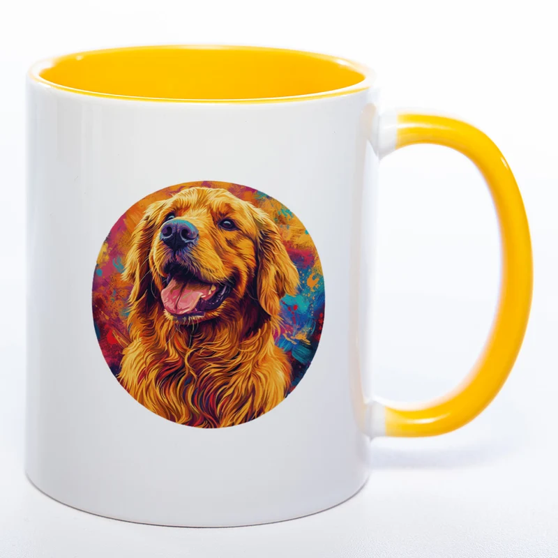 Mug Art Tasse mit Golden Retriever Motiv 4 & wahlweise mit NAME - Kaffeetasse StickyWorld Exclusive