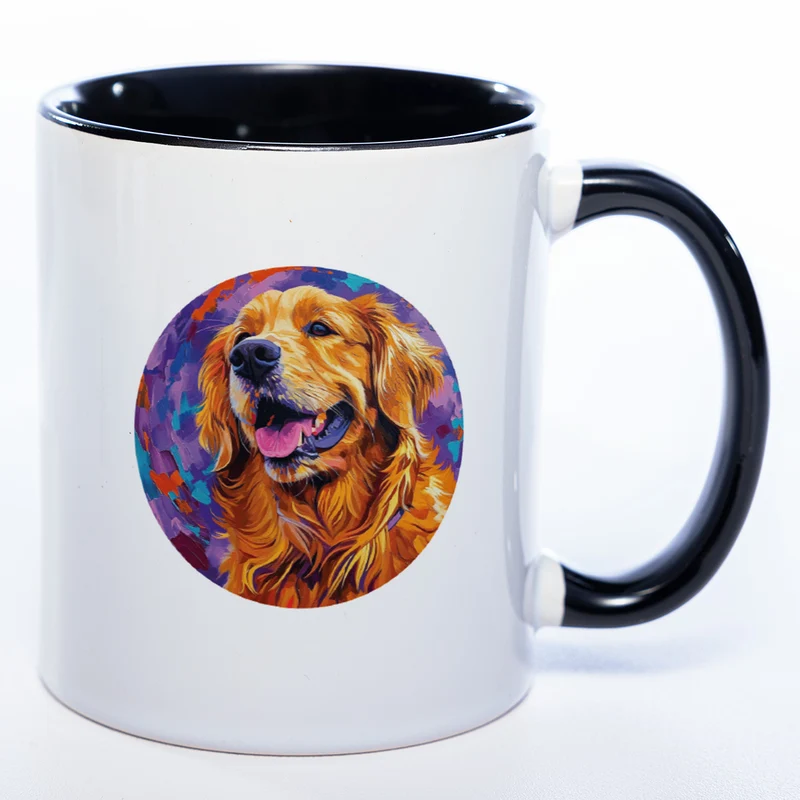 Mug Art Tasse mit Golden Retriever Motiv 3 & wahlweise mit NAME - Kaffeetasse StickyWorld Exclusive