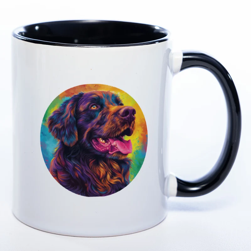 Mug Art Tasse mit Flat coated Retriever Motiv 2 & wahlweise mit NAMEN - Kaffeetasse StickyWorld Exclusive