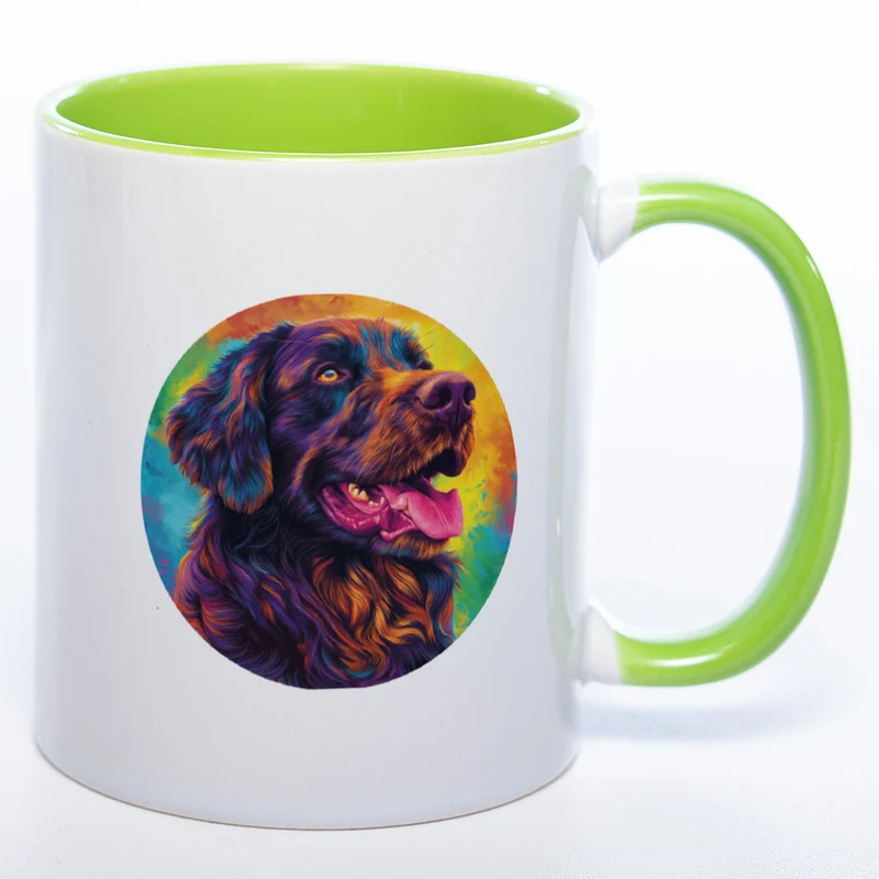 Mug Art Tasse mit Flat coated Retriever Motiv 2 & wahlweise mit NAMEN - Kaffeetasse StickyWorld Exclusive