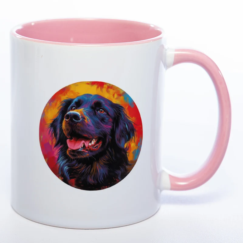 Mug Art Tasse mit Flat coated Retriever & wahlweise mit NAMEN - Kaffeetasse StickyWorld Exclusive