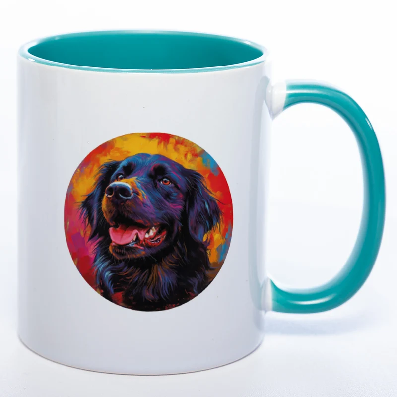 Mug Art Tasse mit Flat coated Retriever & wahlweise mit NAMEN - Kaffeetasse StickyWorld Exclusive