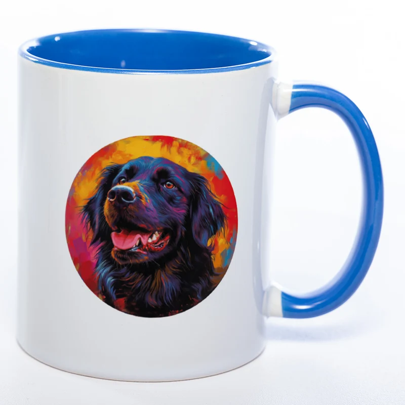 Mug Art Tasse mit Flat coated Retriever & wahlweise mit NAMEN - Kaffeetasse StickyWorld Exclusive