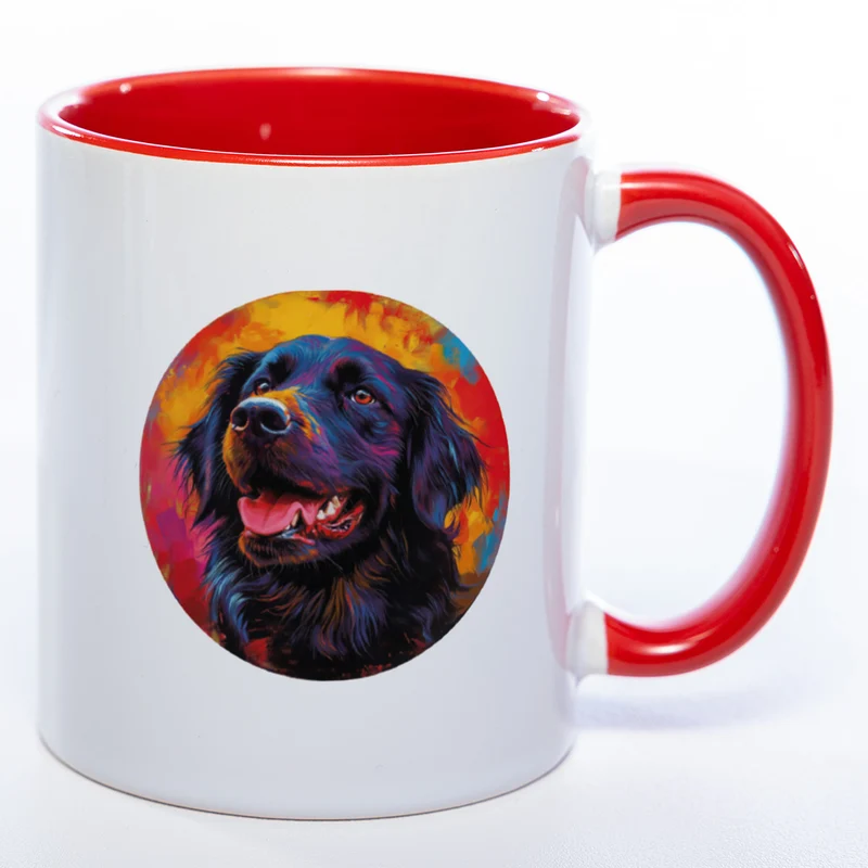 Mug Art Tasse mit Flat coated Retriever & wahlweise mit NAMEN - Kaffeetasse StickyWorld Exclusive