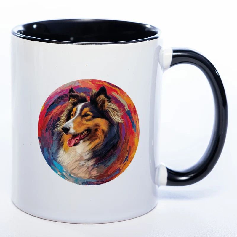 Mug Art Tasse mit Collie Motiv 2 & wahlweise mit NAMEN - Kaffeetasse StickyWorld Exclusive
