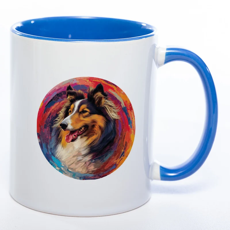Mug Art Tasse mit Collie Motiv 2 & wahlweise mit NAMEN - Kaffeetasse StickyWorld Exclusive