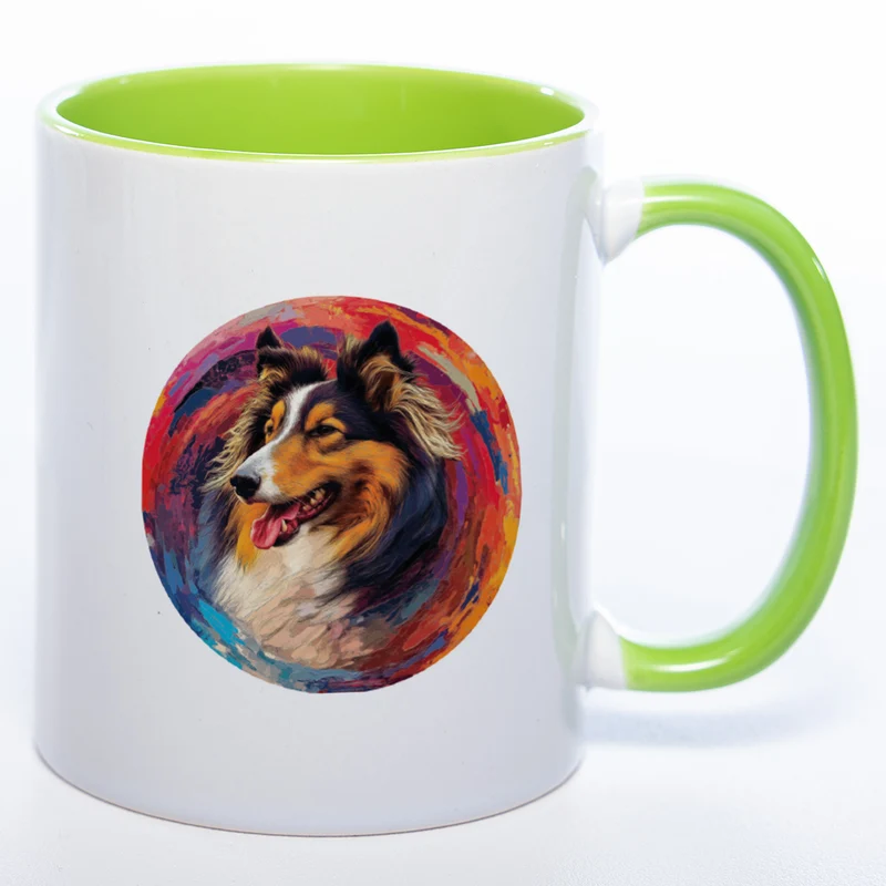 Mug Art Tasse mit Collie Motiv 2 & wahlweise mit NAMEN - Kaffeetasse StickyWorld Exclusive