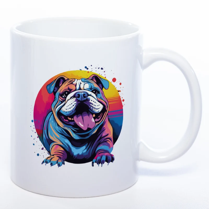 Mug Art Tasse mit Englischer Bulldogge Motiv & wahlweise mit NAMEN - Kaffeetasse StickyWorld Exclusive