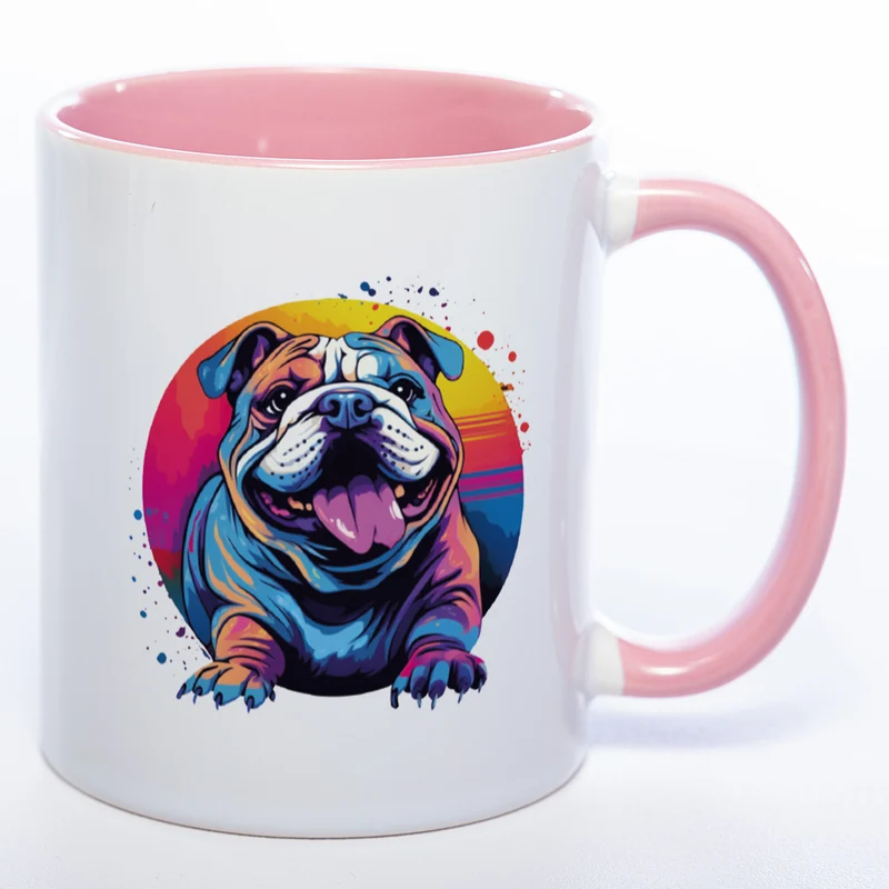 Mug Art Tasse mit Englischer Bulldogge Motiv & wahlweise mit NAMEN - Kaffeetasse StickyWorld Exclusive