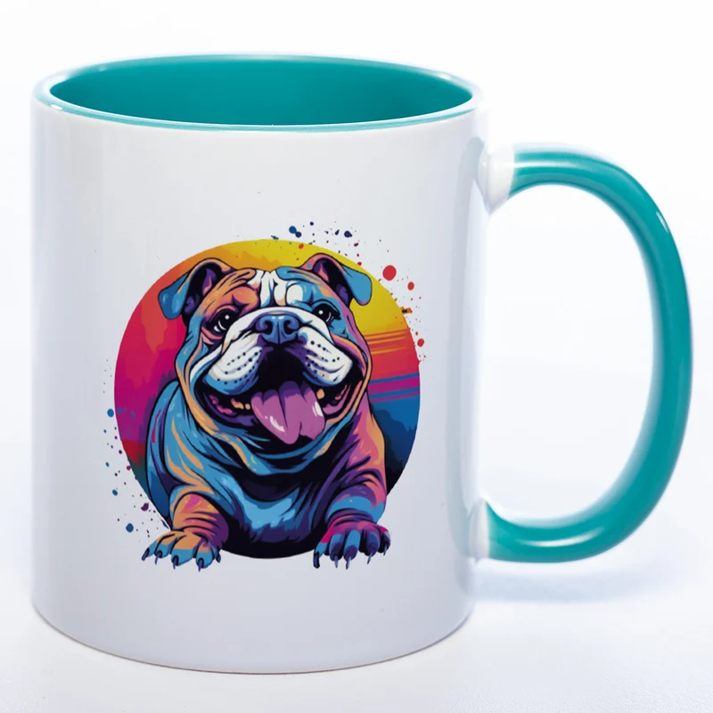 Mug Art Tasse mit Englischer Bulldogge Motiv & wahlweise mit NAMEN - Kaffeetasse StickyWorld Exclusive