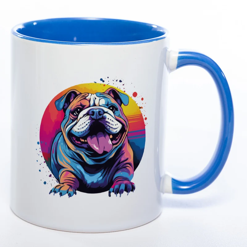 Mug Art Tasse mit Englischer Bulldogge Motiv & wahlweise mit NAMEN - Kaffeetasse StickyWorld Exclusive