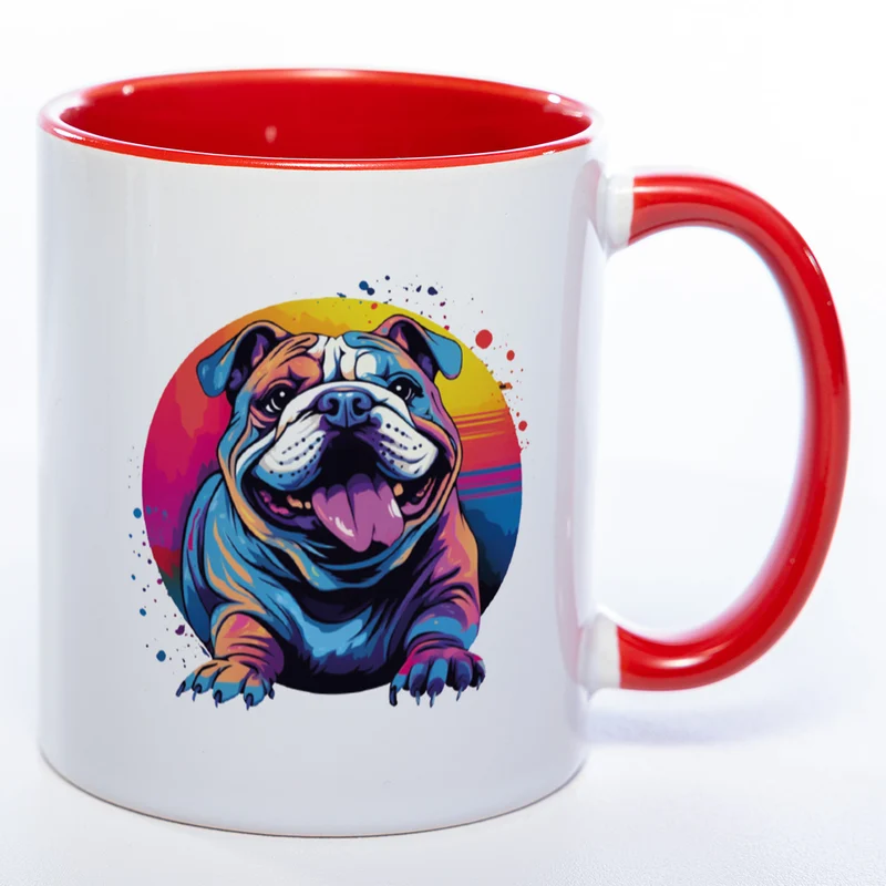 Mug Art Tasse mit Englischer Bulldogge Motiv & wahlweise mit NAMEN - Kaffeetasse StickyWorld Exclusive