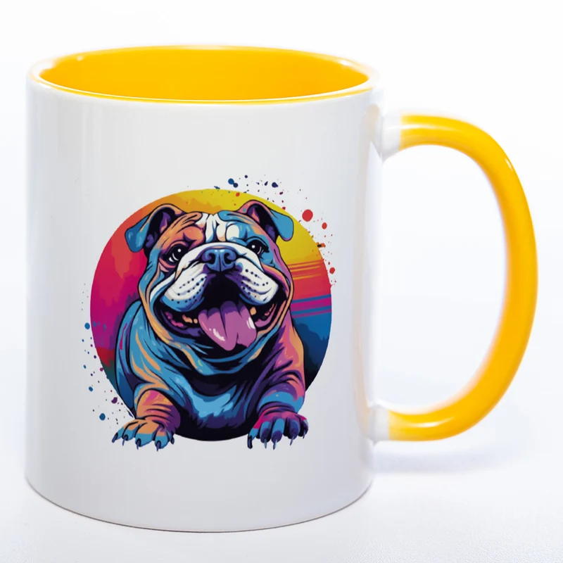 Mug Art Tasse mit Englischer Bulldogge Motiv & wahlweise mit NAMEN - Kaffeetasse StickyWorld Exclusive