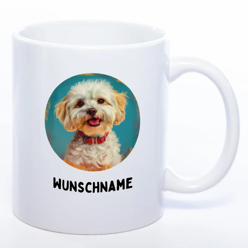 Mug Art Tasse mit Maltipoo Motiv 2 & wahlweise mit NAMEN - Kaffeetasse StickyWorld Exclusive