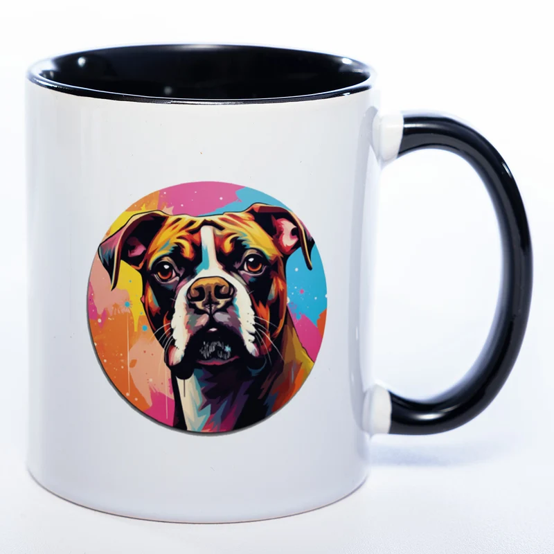 Mug Art Tasse mit Boxer Motiv 3 & wahlweise mit NAMEN - Kaffeetasse StickyWorld Exclusive