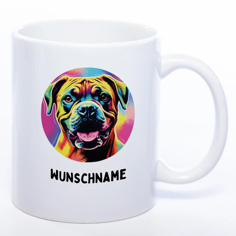 Mug Art Tasse mit Boxer & wahlweise mit NAMEN - Kaffeetasse StickyWorld Exclusive