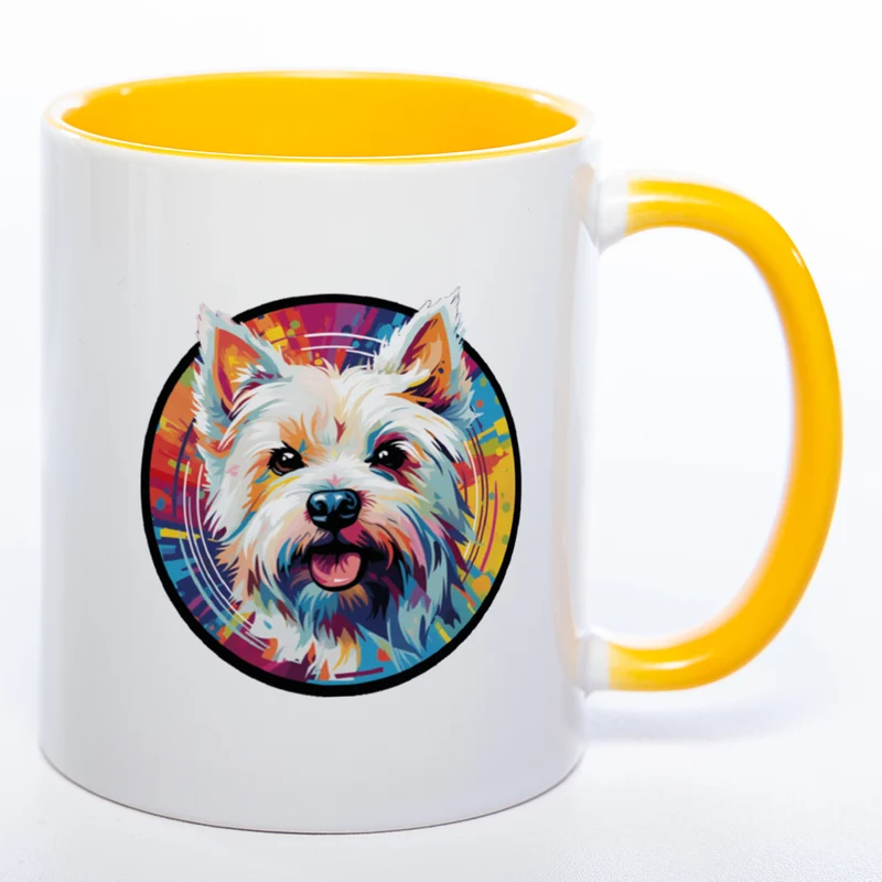 Mug Art Tasse mit Westhighland Terrier Motiv 4 & wahlweise mit NAMEN - Kaffeetasse StickyWorld Exclusive