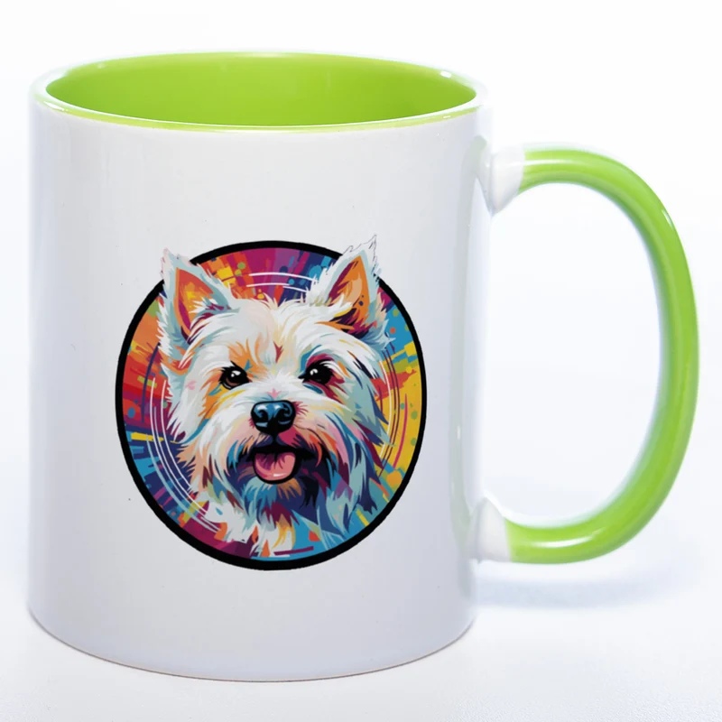 Mug Art Tasse mit Westhighland Terrier Motiv 4 & wahlweise mit NAMEN - Kaffeetasse StickyWorld Exclusive