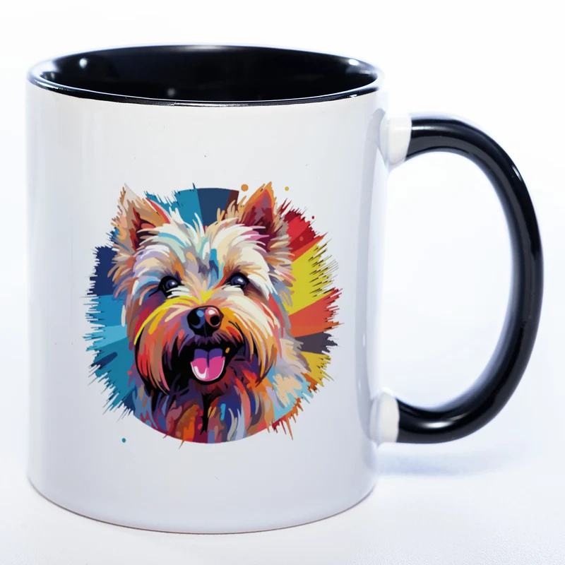 Mug Art Tasse mit Westhighland Terrier Motiv 2 & wahlweise mit NAMEN - Kaffeetasse StickyWorld Exclusive