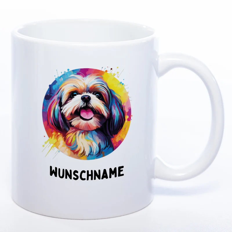 Mug Art Tasse mit Shih Tzu Motiv 2 & wahlweise mit NAMEN - Kaffeetasse StickyWorld Exclusive