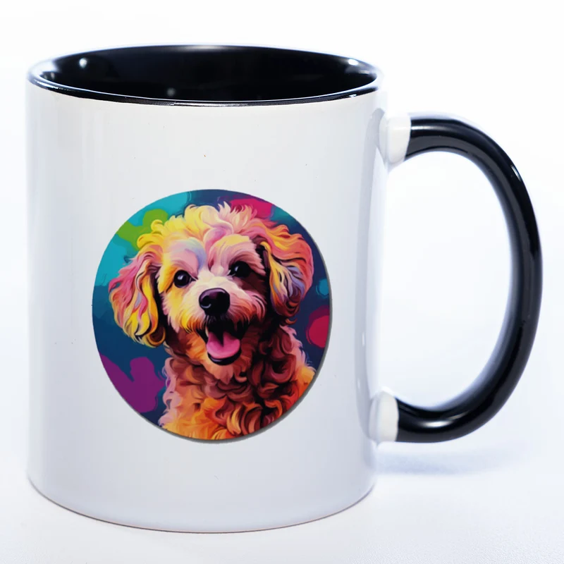 Mug Art Tasse mit Pudel Motiv 2 & wahlweise mit NAMEN - Kaffeetasse StickyWorld Exclusive