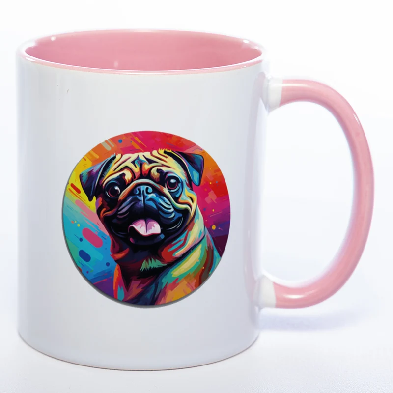 Mug Art Tasse mit Mops & wahlweise mit NAMEN - Kaffeetasse StickyWorld Exclusive