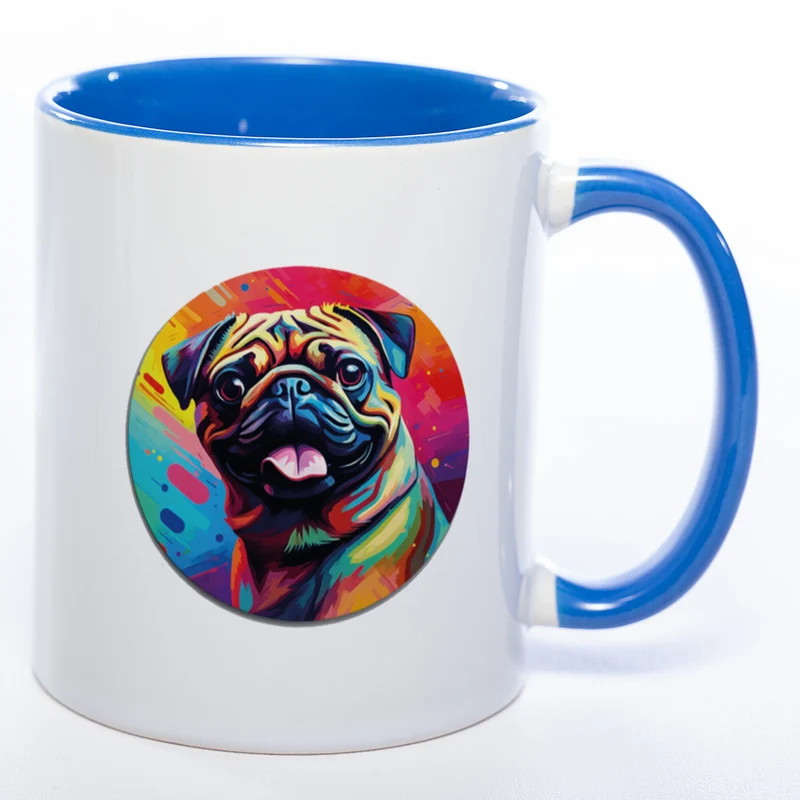 Mug Art Tasse mit Mops & wahlweise mit NAMEN - Kaffeetasse StickyWorld Exclusive