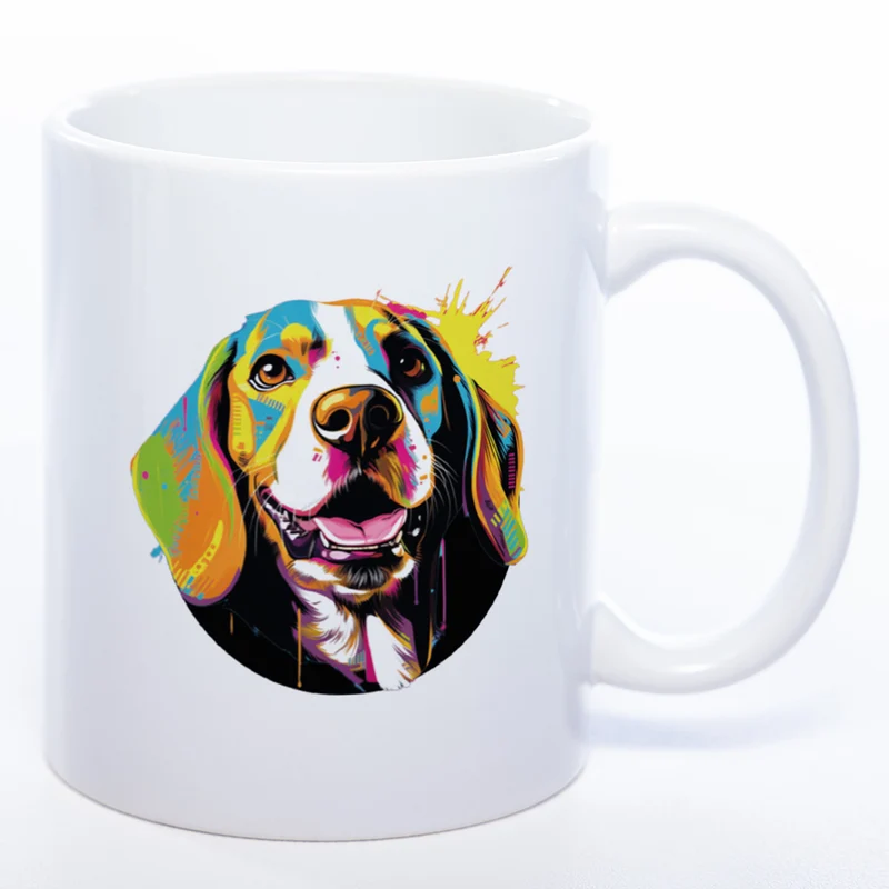 Mug Art Tasse mit Beagle Motiv 3 & wahlweise mit NAMEN - Kaffeetasse StickyWorld Exclusive