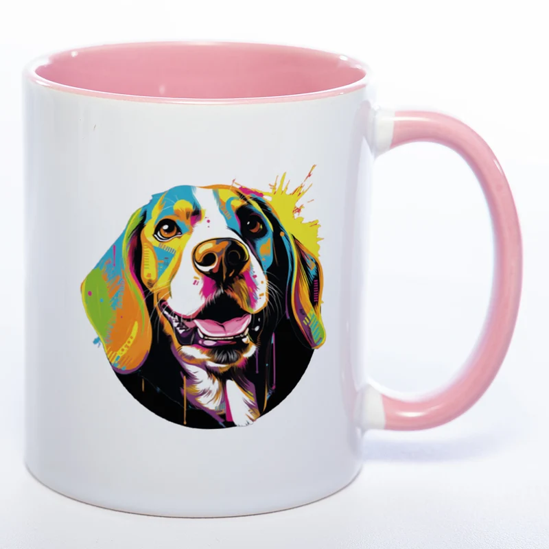 Mug Art Tasse mit Beagle Motiv 3 & wahlweise mit NAMEN - Kaffeetasse StickyWorld Exclusive