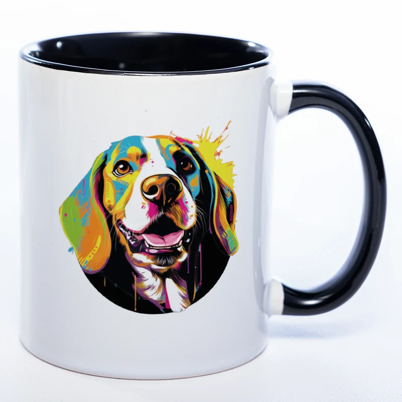 Mug Art Tasse mit Beagle Motiv 3 & wahlweise mit NAMEN - Kaffeetasse StickyWorld Exclusive