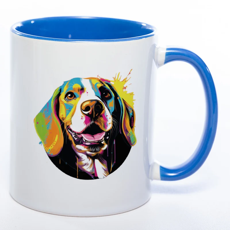 Mug Art Tasse mit Beagle Motiv 3 & wahlweise mit NAMEN - Kaffeetasse StickyWorld Exclusive