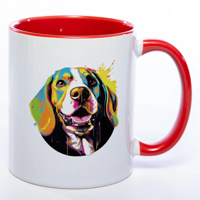 Mug Art Tasse mit Beagle Motiv 3 & wahlweise mit NAMEN - Kaffeetasse StickyWorld Exclusive