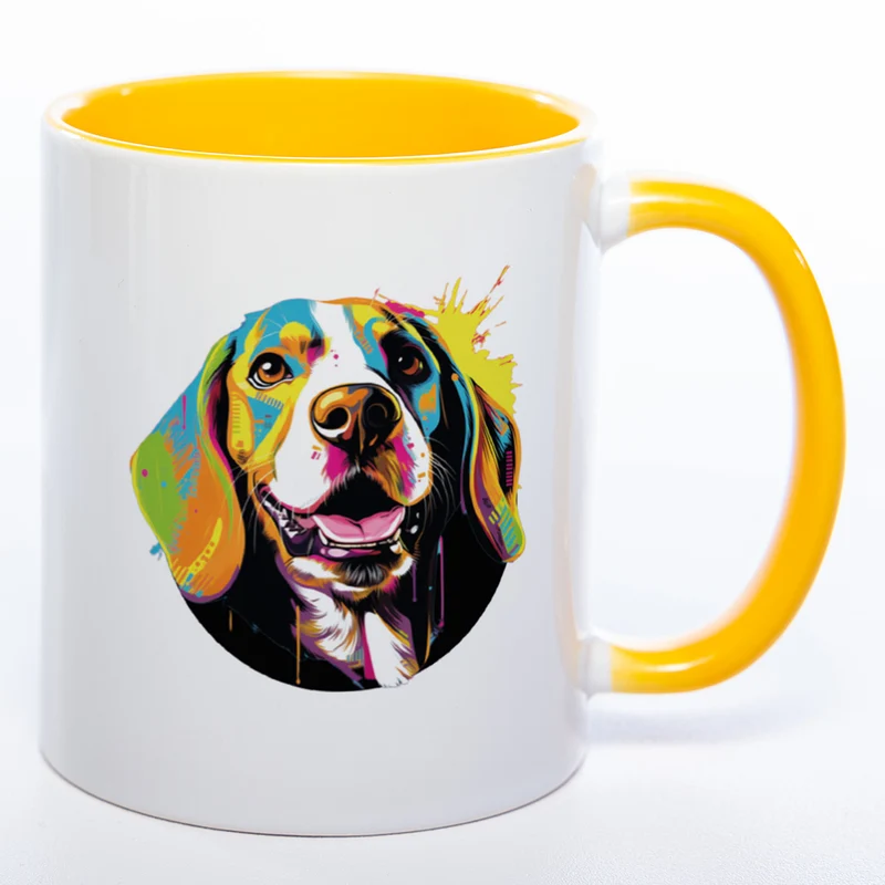 Mug Art Tasse mit Beagle Motiv 3 & wahlweise mit NAMEN - Kaffeetasse StickyWorld Exclusive