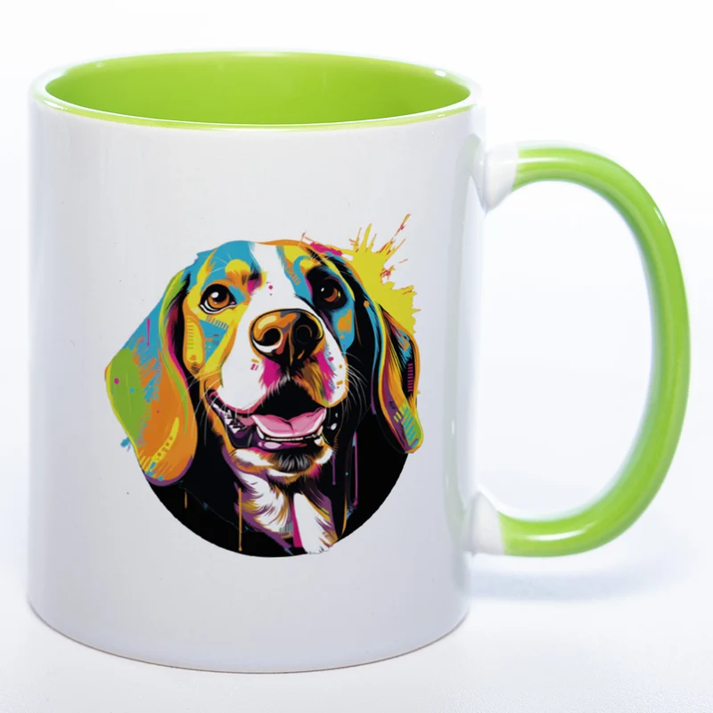 Mug Art Tasse mit Beagle Motiv 3 & wahlweise mit NAMEN - Kaffeetasse StickyWorld Exclusive