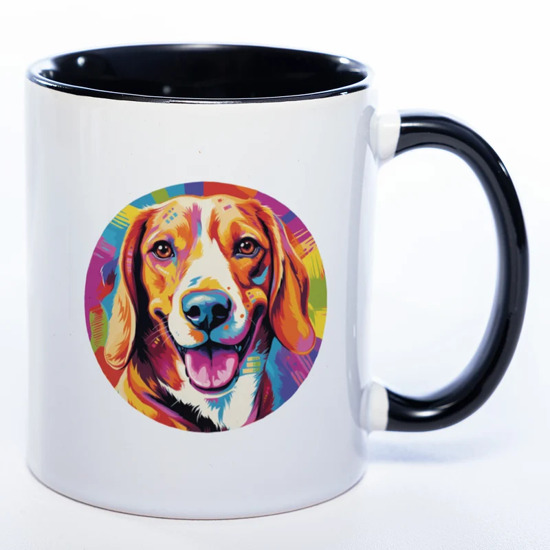 Mug Art Tasse mit Beagle Motiv 2 & wahlweise mit NAMEN- Kaffeetasse StickyWorld Exclusive