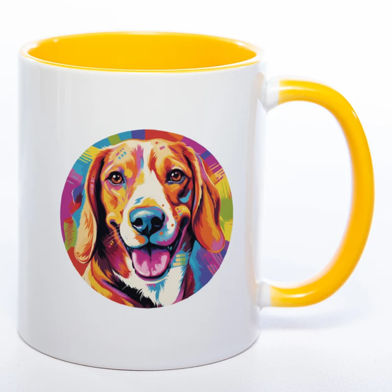 Mug Art Tasse mit Beagle Motiv 2 & wahlweise mit NAMEN- Kaffeetasse StickyWorld Exclusive