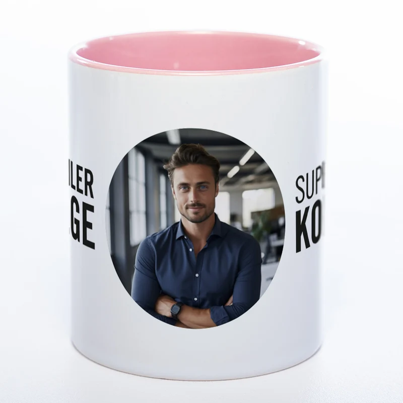 Spülmaschinenfeste Tasse "Supergeiler Kollege" mit Foto (HD Druck) | Jetzt selbst gestalten!