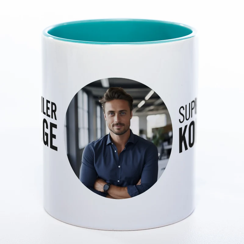 Spülmaschinenfeste Tasse "Supergeiler Kollege" mit Foto (HD Druck) | Jetzt selbst gestalten!