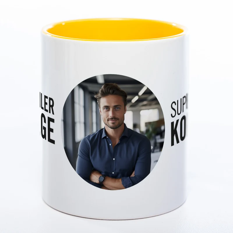 Spülmaschinenfeste Tasse "Supergeiler Kollege" mit Foto (HD Druck) | Jetzt selbst gestalten!