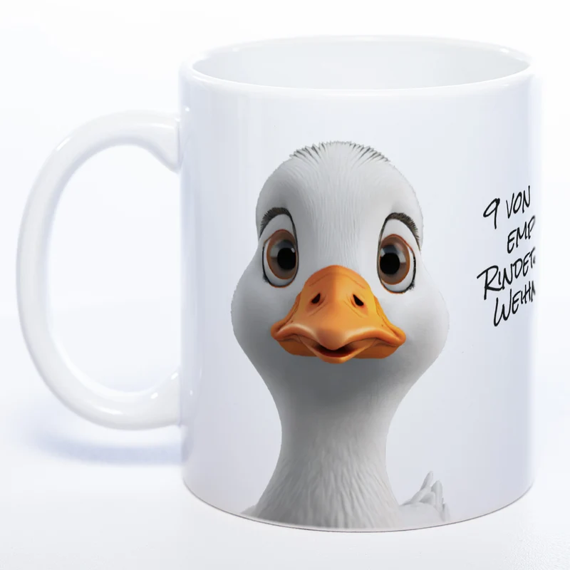 Weihnachtstasse Gänse - lustige Kaffetasse - spülmaschinenfest