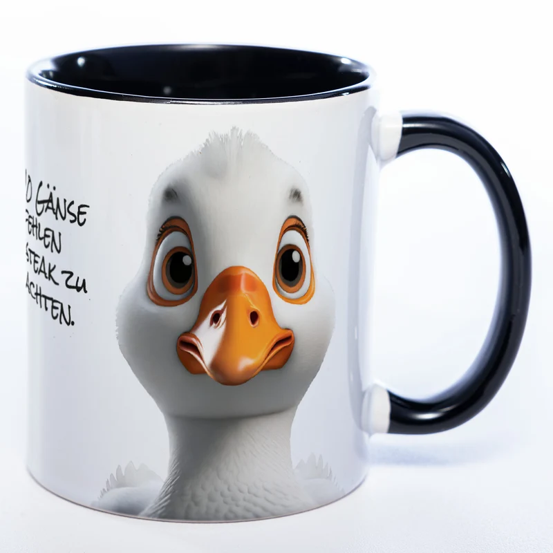 Weihnachtstasse Gänse - lustige Kaffetasse - spülmaschinenfest