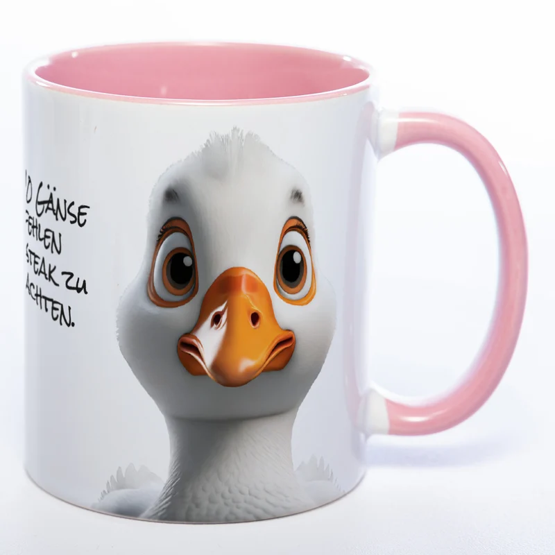 Weihnachtstasse Gänse - lustige Kaffetasse - spülmaschinenfest