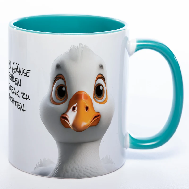 Weihnachtstasse Gänse - lustige Kaffetasse - spülmaschinenfest