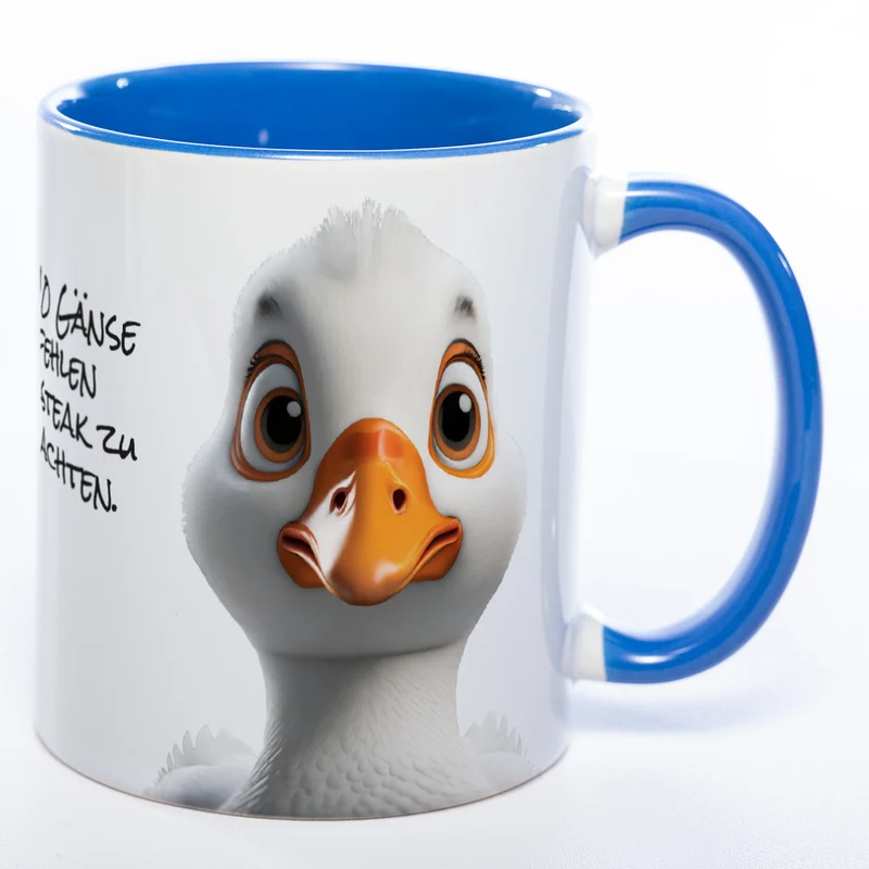 Weihnachtstasse Gänse - lustige Kaffetasse - spülmaschinenfest