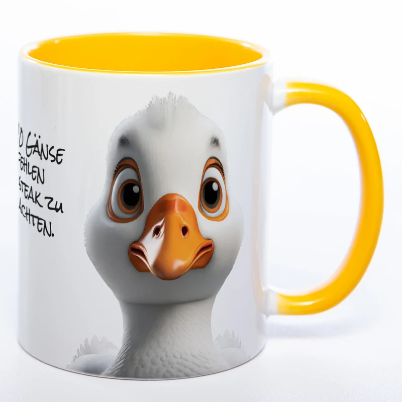 Weihnachtstasse Gänse - lustige Kaffetasse - spülmaschinenfest