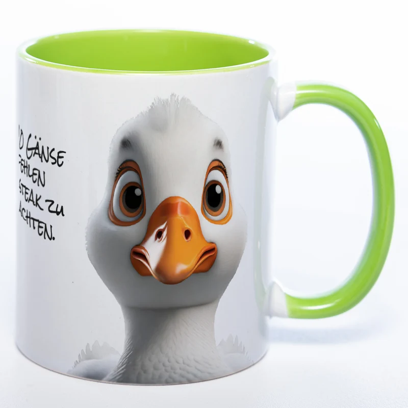 Weihnachtstasse Gänse - lustige Kaffetasse - spülmaschinenfest