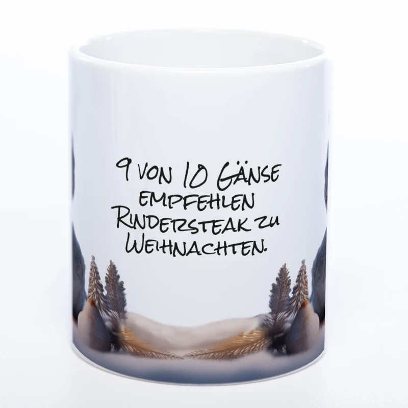 Weihnachtstasse Gänse Motiv 2 - lustige Kaffetasse - spülmaschinenfest