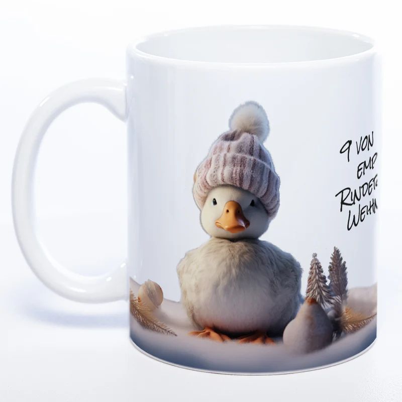 Weihnachtstasse Gänse Motiv 2 - lustige Kaffetasse - spülmaschinenfest