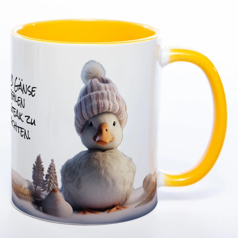 Weihnachtstasse Gänse Motiv 2 - lustige Kaffetasse - spülmaschinenfest